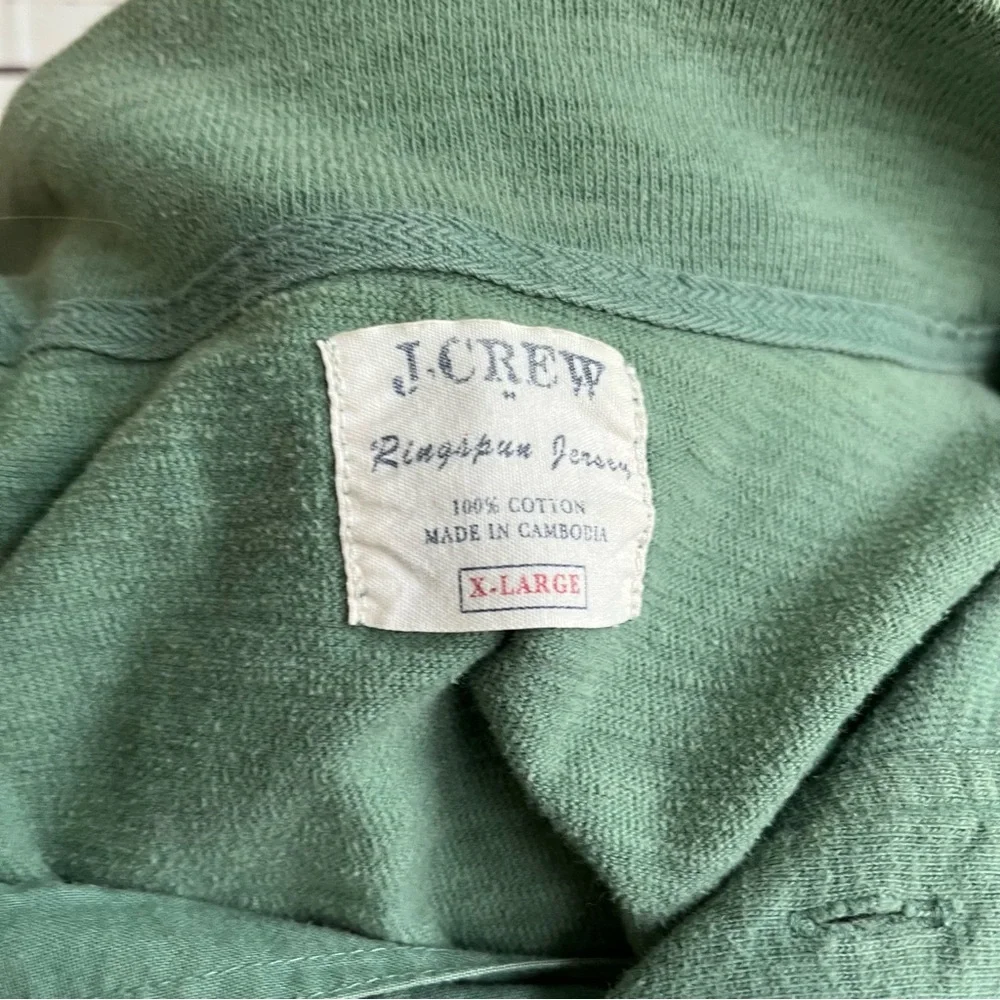 J Crew ringspun cotton pullover size XL green